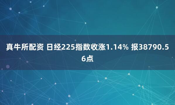 真牛所配资 日经225指数收涨1.14% 报38790.56点