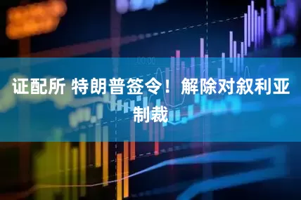 证配所 特朗普签令！解除对叙利亚制裁