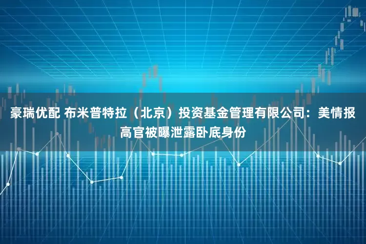 豪瑞优配 布米普特拉（北京）投资基金管理有限公司：美情报高官被曝泄露卧底身份