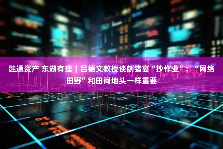 融通资产 东湖有理｜吕德文教授谈刨猪宴“抄作业”：“网络田野”和田间地头一样重要